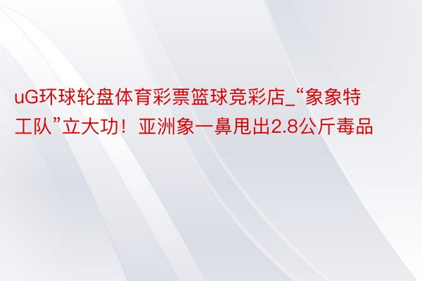 uG环球轮盘体育彩票篮球竞彩店_“象象特工队”立大功！亚洲象一鼻甩出2.8公斤毒品