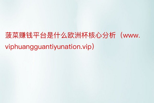 菠菜赚钱平台是什么欧洲杯核心分析（www.viphuangguantiyunation.vip）